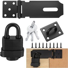 Padlock Hasp Kit, Shed Door Latch Hasp with Padlock and Screws,Heavy Duty Hasp a