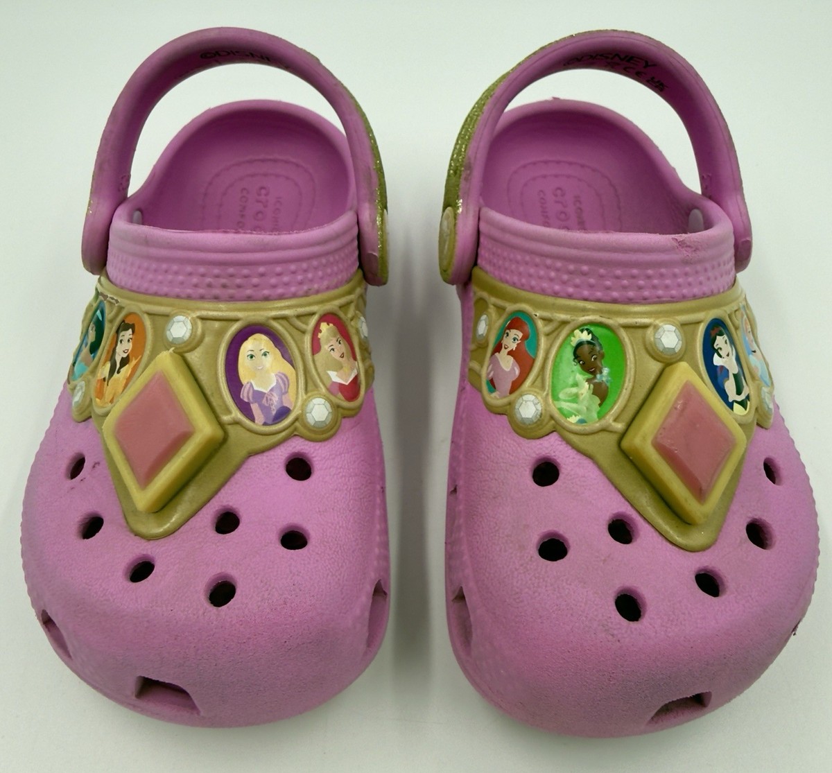 Crocs Disney Pink Princess Light Up Jewel Rare Cinderella Toddler
