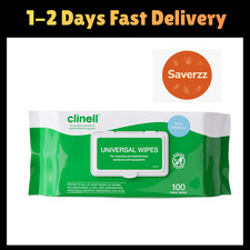 Clinell Universal Cleaning and Disinfectant Wipes for Surfaces - Pack of 100 Thi