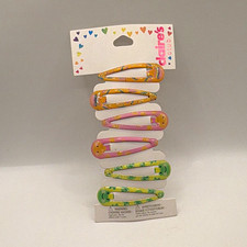 Claire's Multicolor Snap Hair Clips Barrettes Set With Teeth Plastic