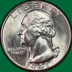 1941 Washington Quarter Silver Brilliant Uncirculated BU Coin #40556