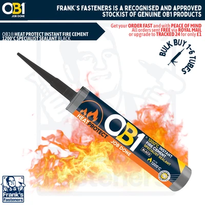OB1® HEAT PROTECT INSTANT FIRE CEMENT 1200°C SPECIALIST SEALANT BLACK