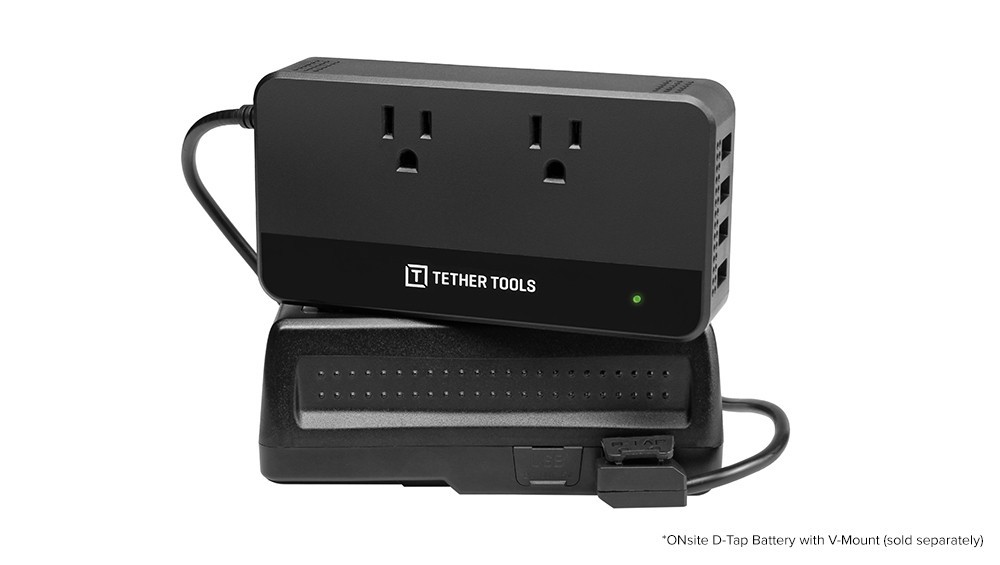 Tether Tools ONsite 200W D-Tap to AC Power Supply 220V Dual Outlet Adapter