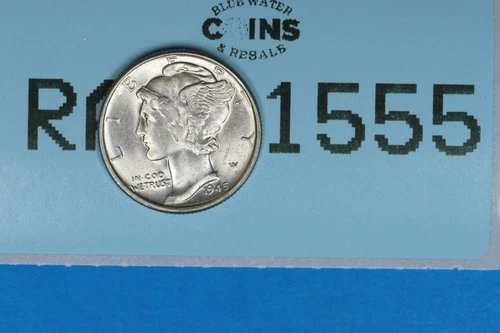 1945 BU 10C MERCURY HEAD SILVER DIME Early US Type RAW-1555