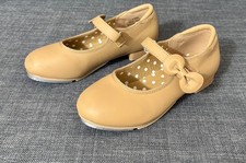 Stelle Girls Tan Tap Shoes Size 13M Kids Mary Jane Dance Shoes with Bow
