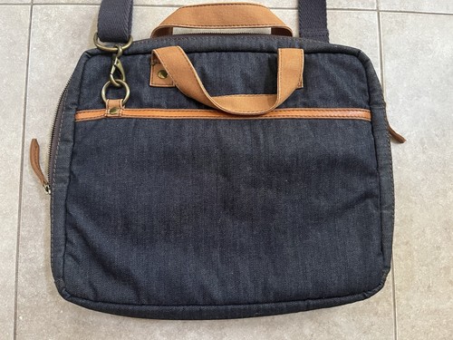Lucky Brand Denim Business Travel Laptop School Crossbody Bag - Picture 3 of 5