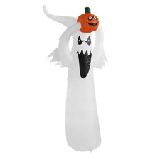 Image of 　1.8m Halloween Inflatables Pumpkin Head White Ghost Inflatable Pumpkin Blow Up