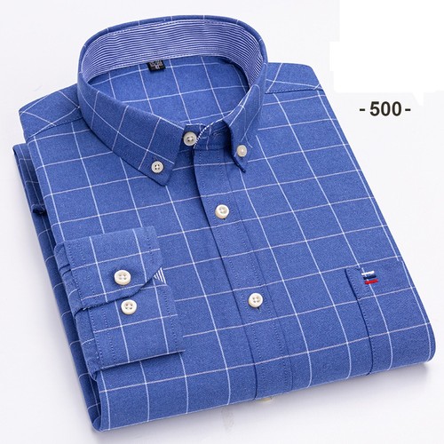 Mens Oxford Shirts Formal Business Long Sleeves Cotton Casual Dress Shirts Tops - Picture 4 of 48