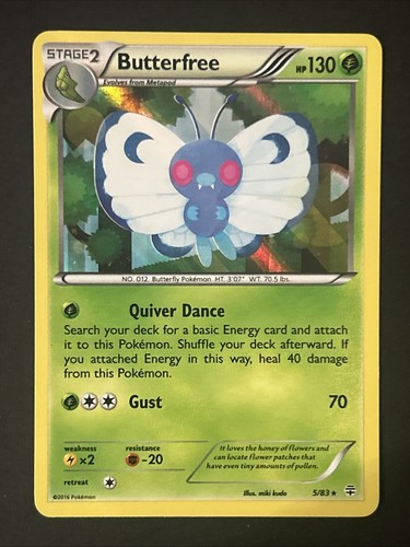 Pokemon TCG - Butterfree 5/83 Lightly Played Holo Rare Generations