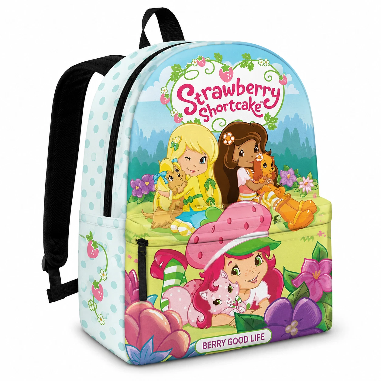 Personalized Strawberry Fairy Backpack Custom Name Kids School Travel Bag