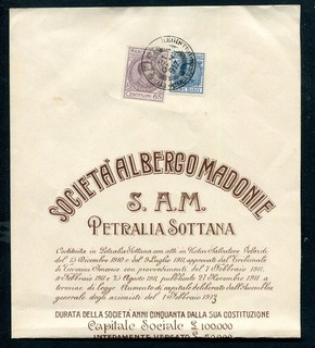 bearer title for 1 share PETRALIA SOUSANA of 1913 SOC. ALBERGO MADONIE