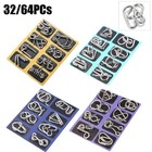 32PCS Classic IQ Metal Puzzle Brain Teaser Disentanglement Wire Puzzles Game Toy