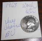 1963 SILVER WASHINGTON QUARTER -VC BU