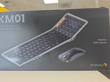 ProtoArc Foldable Keyboard and Mouse, XKM01 Folding Wireless Keyboard Mouse 