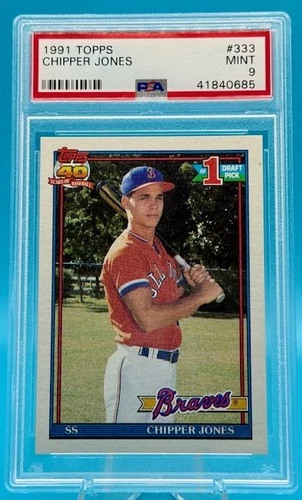 1991 Topps #333 Chipper Jones Rookie Atlanta Braves PSA 9