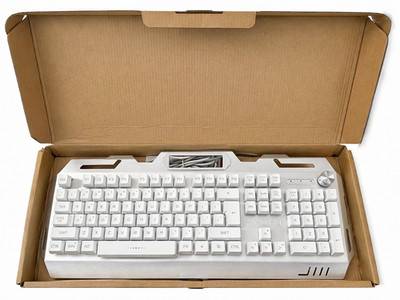 YINDIAO V2 Gaming Tastatur Weiß RGB mit Drehregler