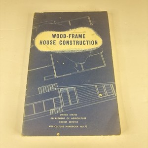 Vintage USDA Wood-Frame House Construction Handbook No. 73 | Blueprint Cover
