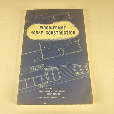 Vintage USDA Wood-Frame House Construction Handbook No. 73 | Blueprint Cover