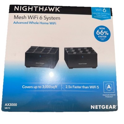 NETGEAR Nighthawk Advanced Whole Home Mesh WiFi 6 System (MK72) AX3000 Router