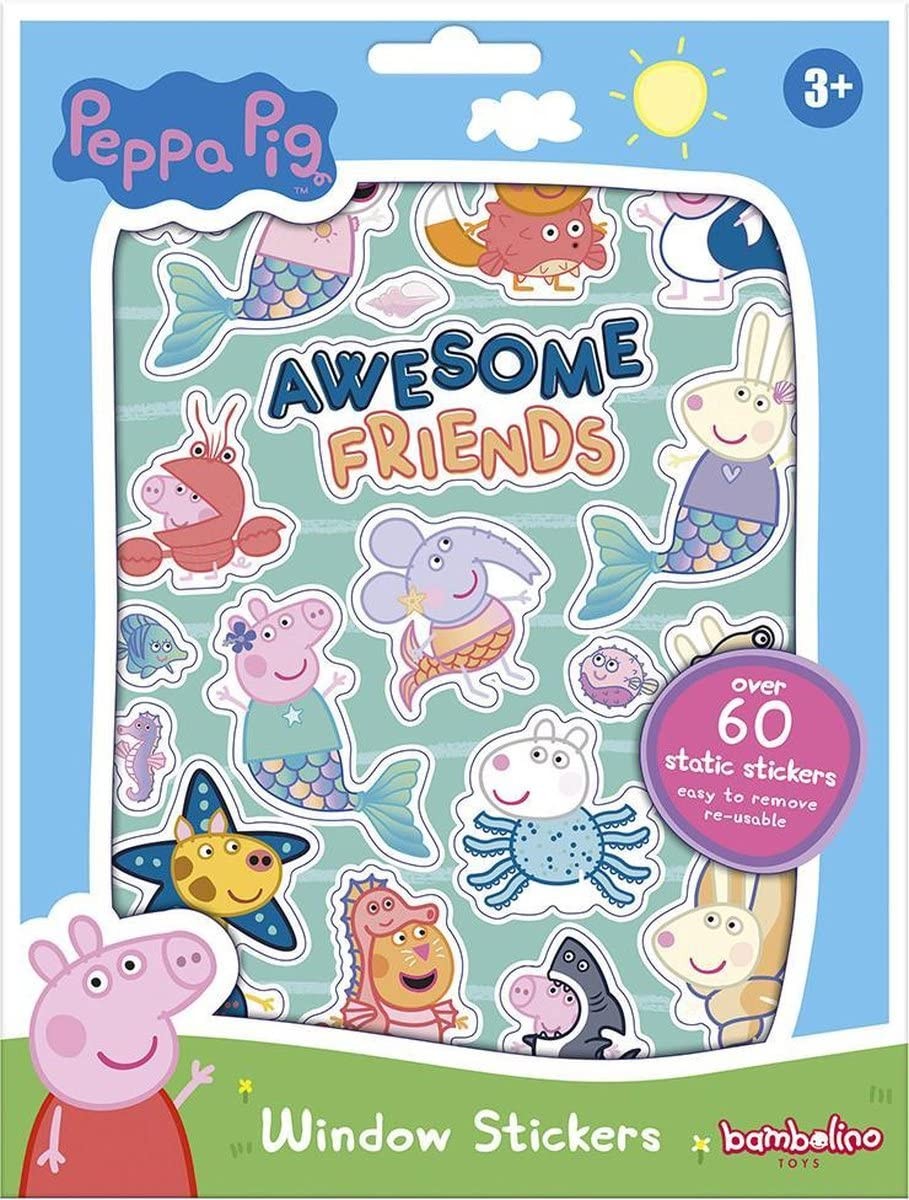 Totum 360129 Peppa Pig Window Stickers with Over 50 Reusable Stickers and a Land