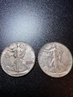 Liberty Walking Half Dollar Silver Coins 1941 & 1942 50C Lot of 2
