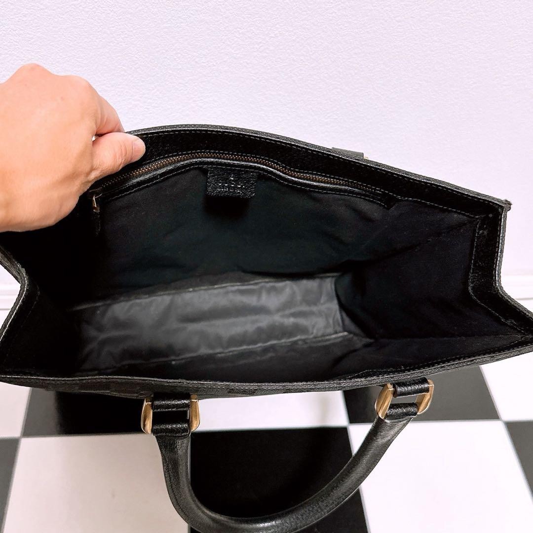 GUCCI GG Canvas Tote Bag Leather Handles A4 Size Excellent Condition thumbnail 8