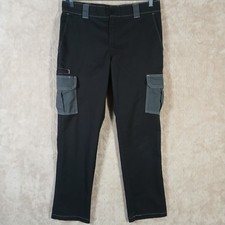 Dickies FLEX Men  s Black Cargo Work Pants Two-Tone Gray Pockets 34x32 WP154BKCH