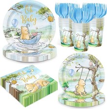 120pcs Winnie Plates Baby Shower Pooh Napkins Classic Bear Decorations Paper ...