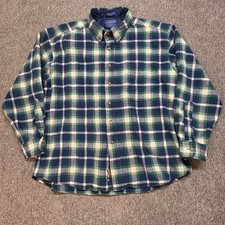 VTG 70s Pendleton 100 Pure Virgin Wool Plaid Flannel Shirt Mens S-M USA Made