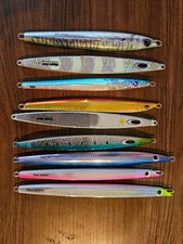 Metal jig set of 9, multi-color