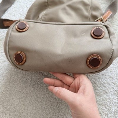 Dooney And Bourke Allie Nylon Beige Brown Leather Backpack Authentic Dooney And Bourke Allie Nylon Beige Brown Leather Backpack  main image 3