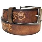 Bike Embossed Men's Genuine Buffalo FULL GRAIN Leather Belt 1.5" width