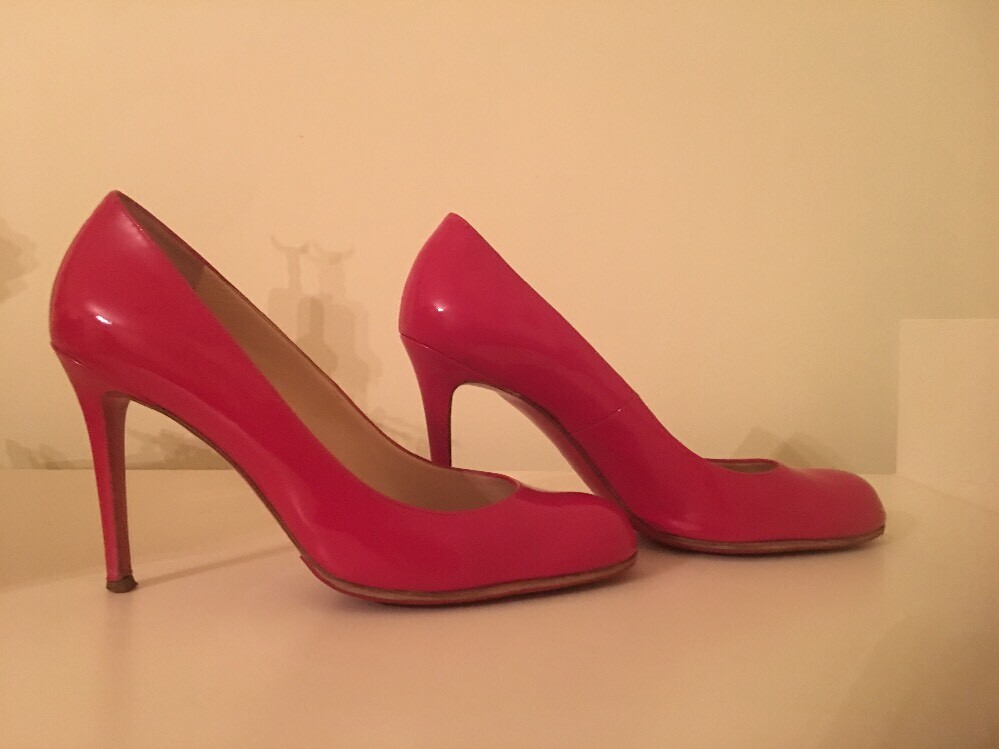 Christian Louboutin Bright Pink Fuchsia Patent Leather Simple Pump