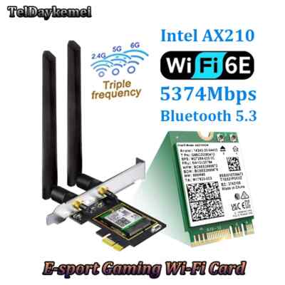 Wi-Fi 6E Intel AX210 PCIe WiFi Adapter Bluetooth 5.3 Wireless Card For Windows10