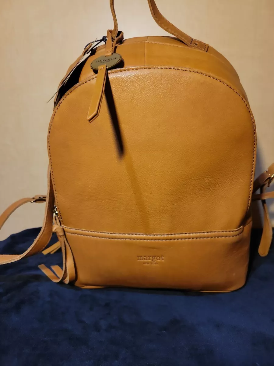 NWT Margot New York Kimmie Reddish Brown Oil Pull Up Leather Backpack