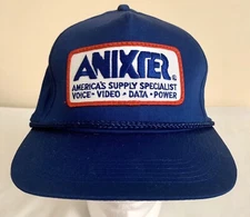 Vtg Electronics Snapback Hat Cap Anixter Voice Video Data Power Blue Glenview Il