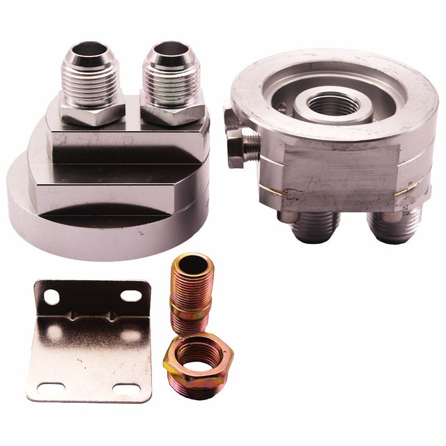 Universal M20X1.5 3/4X16 Oil Filter Adapter Plate Kit Silver eBay