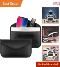 2 Pack Signal Blocking Faraday Bags for Phones and Keys RFID Anti Theft