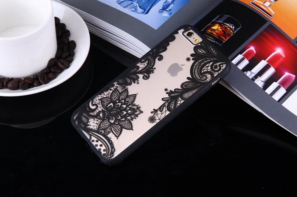 LG G6 Custodia Mandala Case Protettiva Motivo Fiore Bumper Henna Nera Nuova - Immagine 3 di 3
