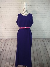 VINTAGE women's CARIBOU NEW YORK purple maxi dress - SIZE MED / MADE IN USA!!!