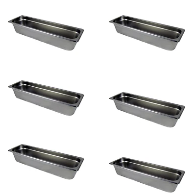 AcMax 6 Stück GN 2/4 Gastronormbehälter GN Behälter Edelstahl Tiefe 100 mm