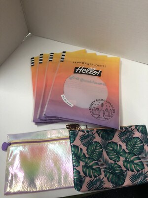 LOT of 2 Ipsy Makeup Bags PLUS 4 Sephora Hello Plastic Bags