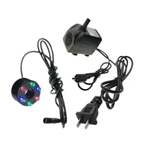 GPH 12V Electric Fountain 10W Pump with 6 Warm white Lights