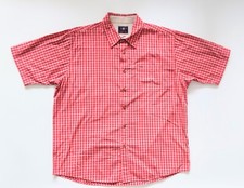 Wrangler Short Sleeve Button Down 100 Cotton Red Plaid Shirt Mens Size XL