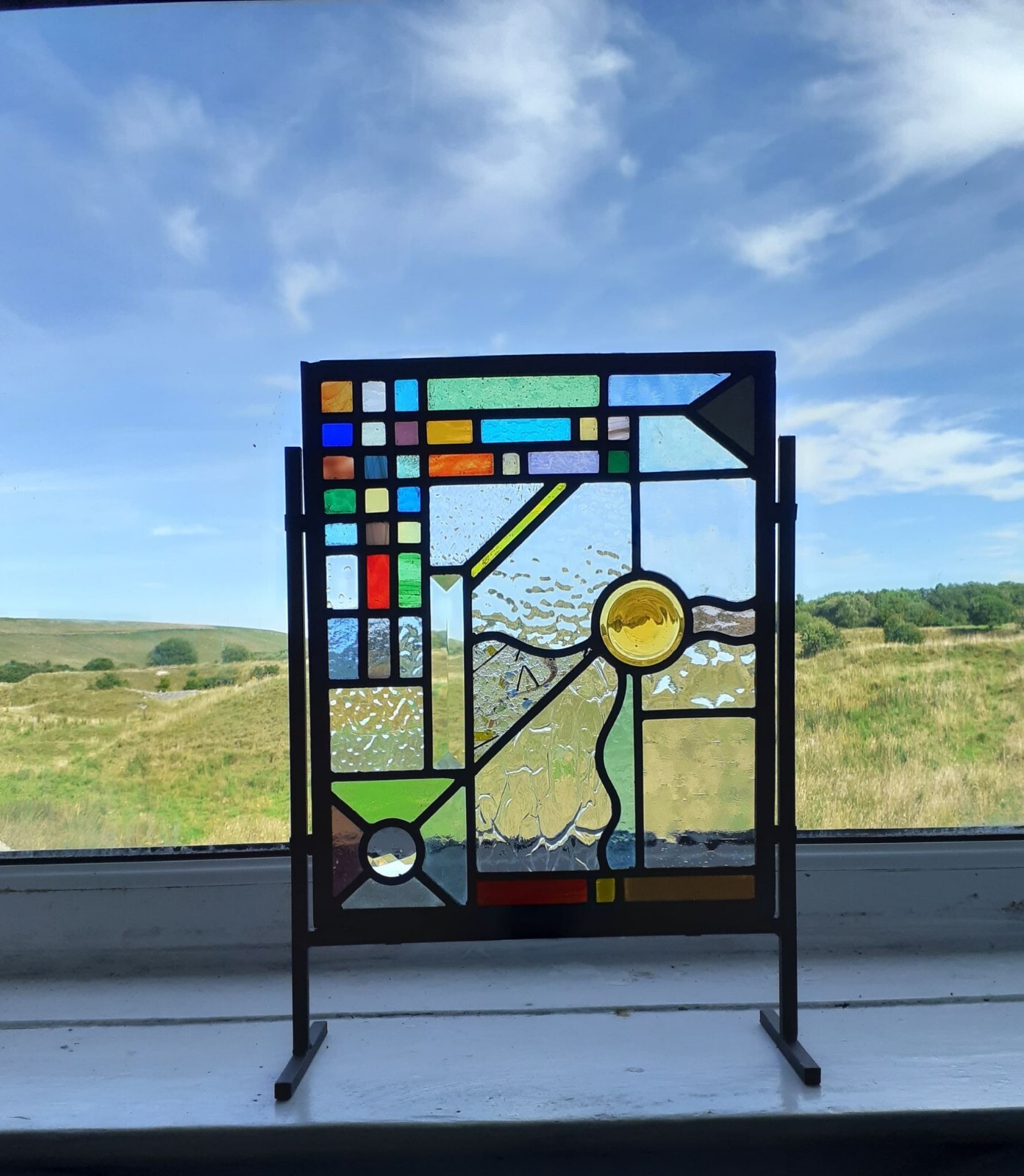 stained glass modern art eBay