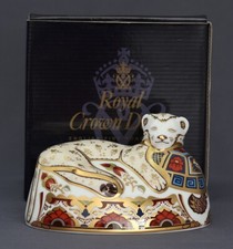 Royal Crown Derby 'Lion Cub' Box & Cert. Ltd.Ed Briefbeschwerer 1. Qualität Gold Stp