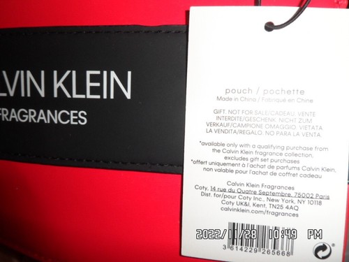 CK Calvin Klein Nuevo Rojo Bolsa Cremallera Monedero Maquillaje Bolsa de Cosm... - Imagen 3 de 8