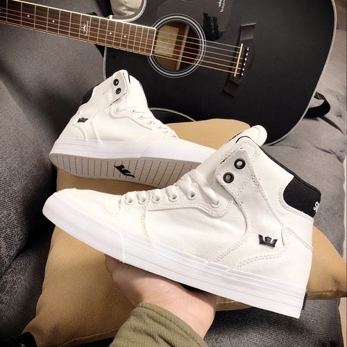 Supra Men's Supra Vaider Black/white canvas men's mid to high top shoes - Picture 17 of 26