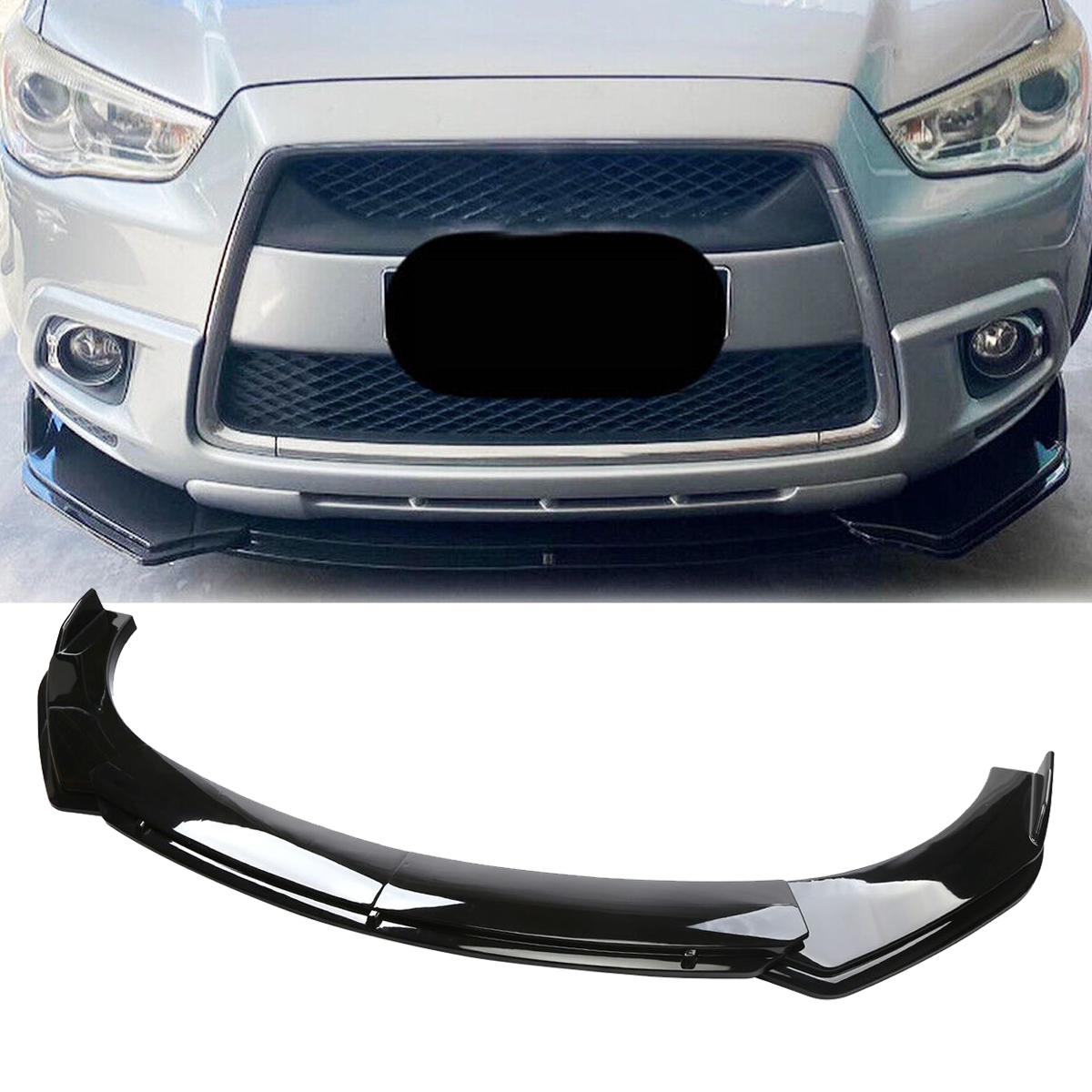 Gloss Black Car Front Bumper Spoiler Lip Splitter Body Kits For Mitsubishi ASX