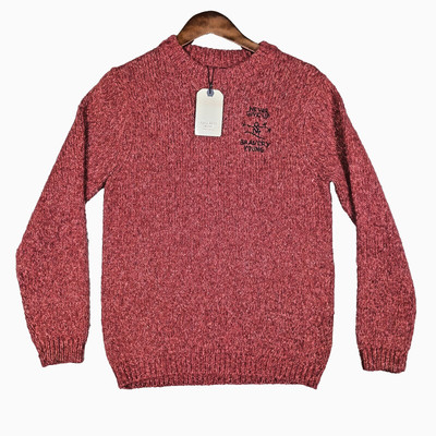 Zara Sweater Girl 13-14 Red Chunky Knitwear Speckled Crew Neck Holiday Cozy NWT